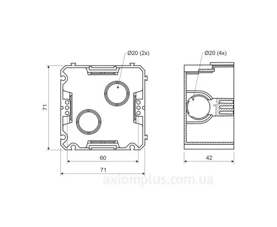 Box assembly square (concrete) KOPOS