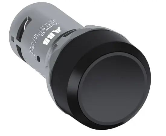 Кнопка ABB черная 22mm 2NC