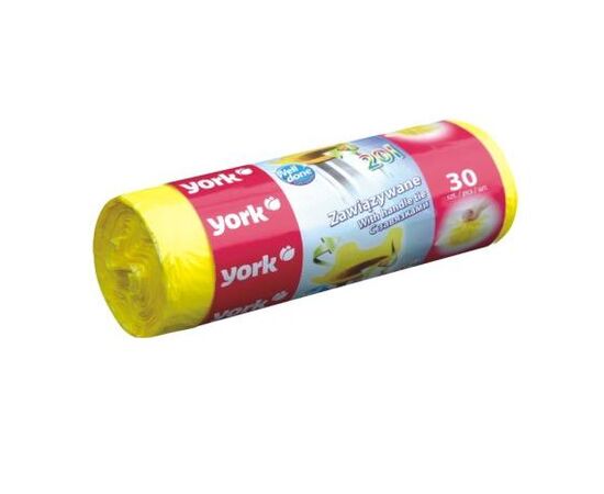 Пакеты для мусора с затяжкой York 20л/30шт 45x50 см