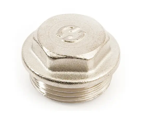 Никелированная заглушка с наружной резьбой и квадратом General Fittings 2600F4N050000A 3/4"