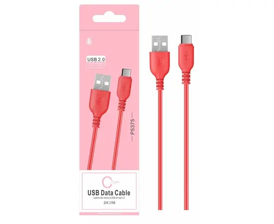 Кабель TYPE-C , 1м, 2A P5375 красный 2100373