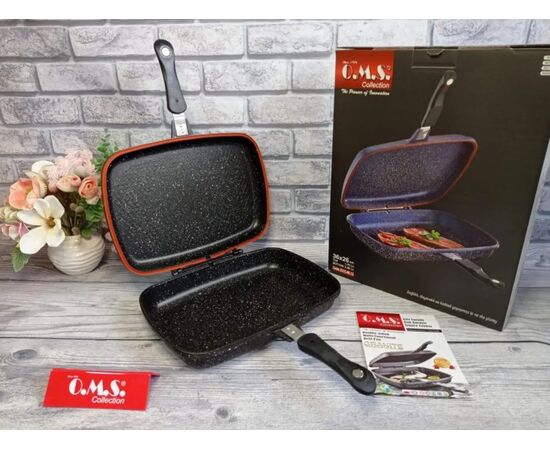 Сковородка гриль двусторонняя OMS GRANIT 3215 36x26x9 см