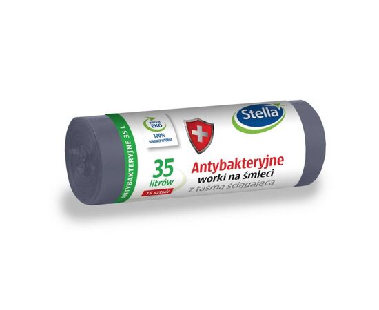 Пакеты для мусора антибактериальные 35л 15шт.