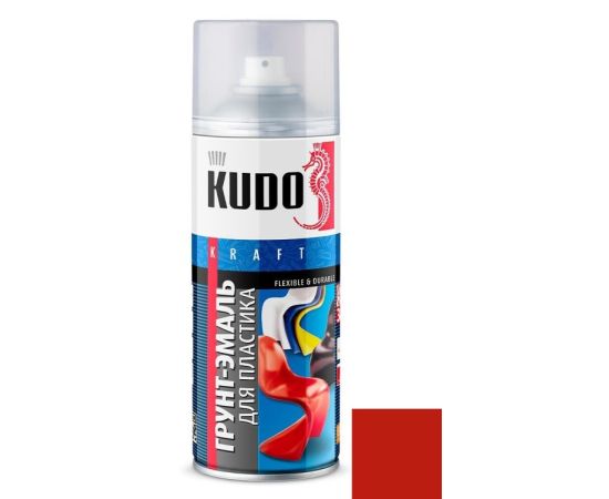 გრუნტი-ემალი პლასტმასისთვის Kudo KU-6006 520 მლ წითელი