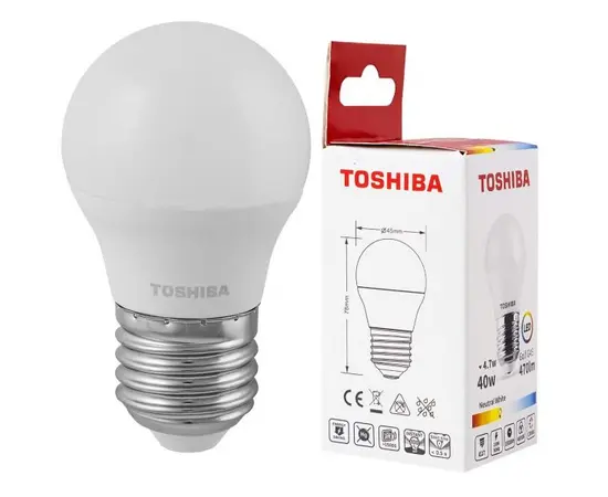 შუქდიოდური ნათურა Toshiba G45 4000K 4.7W E27