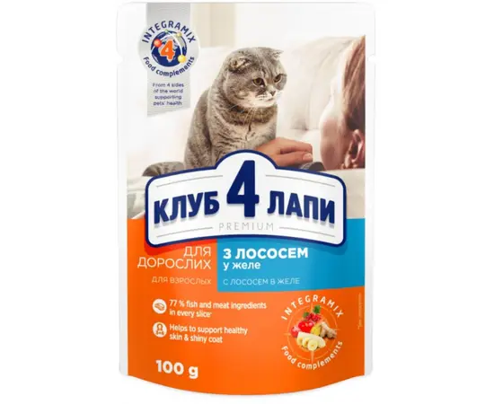 Jelly 4 Paws cat with salmon meat 0,1 kg