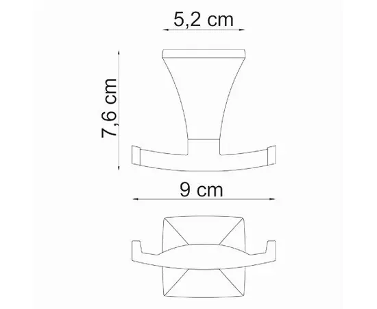 Double hook Wasserkraft Wern 2523D 5.2x7.6x9 cm