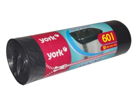 Пакеты для мусора York 60л/10шт 55x55x155см
