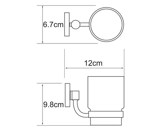 Стакан для зубных щеток Wasserkraft Rhein 6228 6.7x12x9.8 см