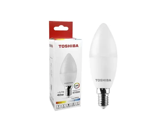 შუქდიოდური ნათურა Toshiba C37 6500K 4.7W E14
