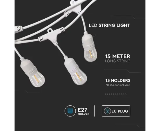 Installation of LED lamps V-TAC E27 15m 240V white IP65 7699
