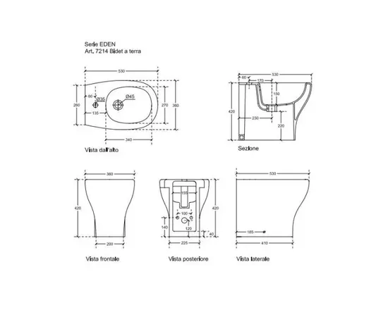 Floor standing bidet GALASSIA Eden white
