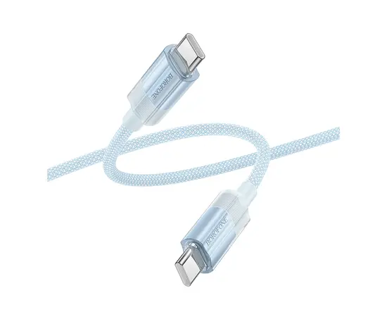Кабель Borofone USB-С С 1.2м 3А 60W голубой