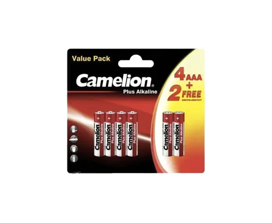 ელემენტი  Camelion Plus Alkaline AAA 4+2 შეკრა LR03-BP