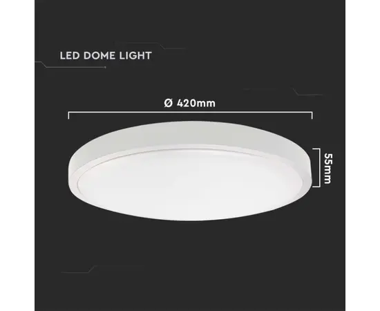 ლედ პანელი V-TAC ზედაპირზე სამონტაჟო მრგვალი 30W IP44 4000K თეთრი ფერი 7622