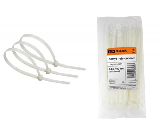 Clamp nylon TDM 4.8x400mm (white) 100pcs