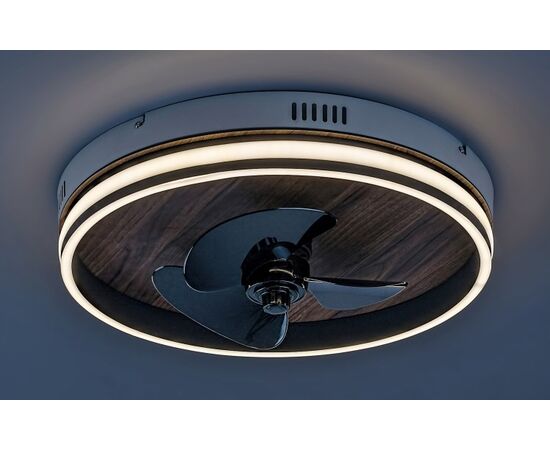 Люстра вентилятор Rabalux Faustine 30W 3000 6500K Ø470 H130мм черный белый 71016