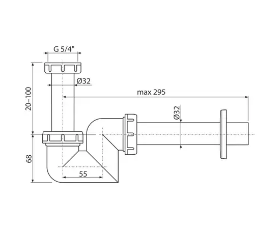 Сифон для умывальника Alcadrain A45F-DN32