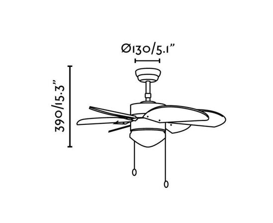 Chandelier fan FARO PALAO brown E14 1x40W Ø820mm