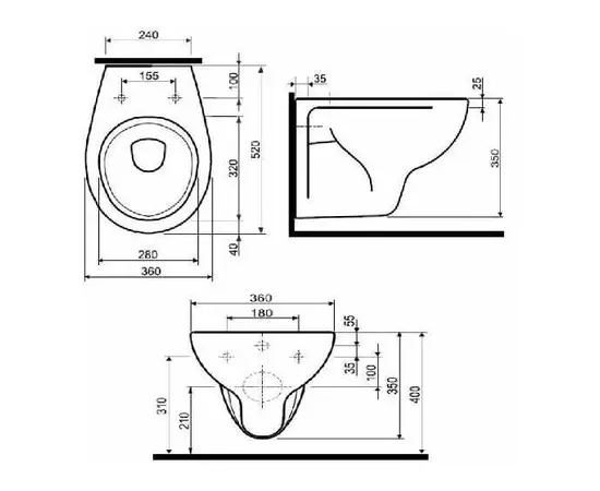 Wall hung toilet Kolo Record K93100000 whithout toilet seat