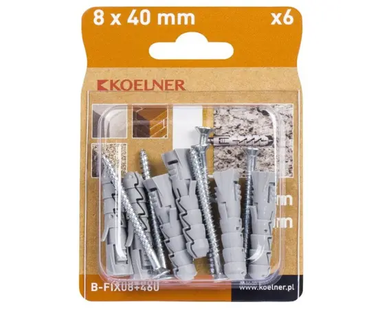 დიუბელი Koelner 6 ც B-FIX08+460 4,5x60mm ბლისტი