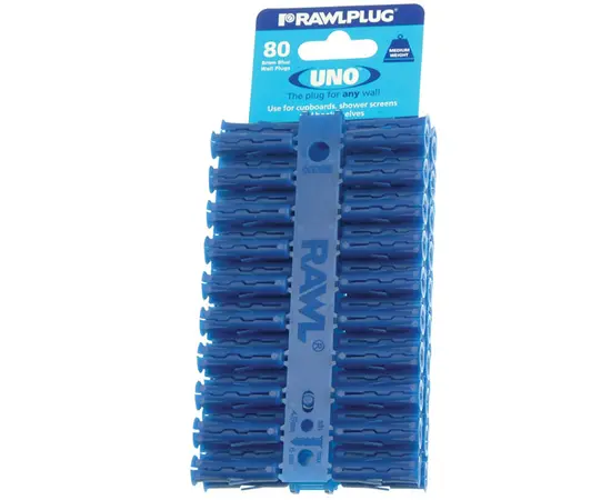 დიუბელი უნივერსალური RawlPlug 8x32 მმ Clips 80 ც Blue 8 მმ SINGLES R-U1-BLU-80-C