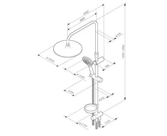 Shower system AM.PM Like F0780000