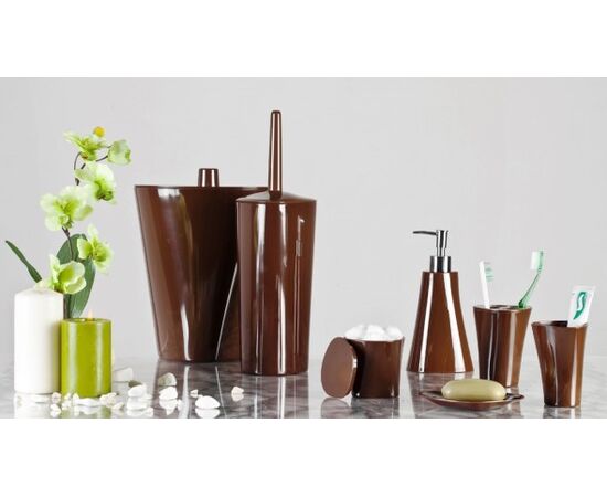 Urn Primanova BRUNO MELAMINE WASTE BASKET W/LID, BROWN