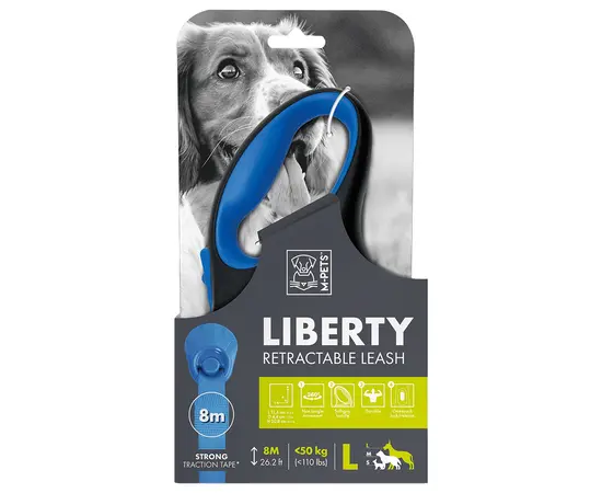 Dog leash M-Pets Liberty L blue