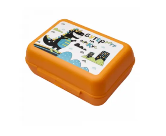 Lunch box with decor Aleana Buddy light orange
