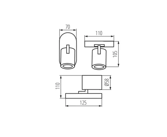 Spot lamp Kanlux LAURIN EL-1O W 29120 GU10 1x MAX 35W