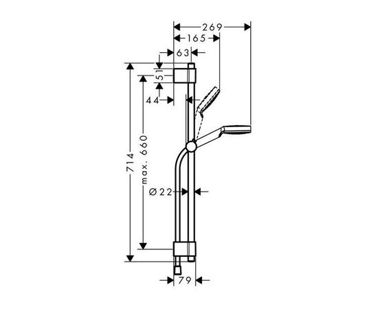 საშხაპე კომპლექტი Hansgrohe Crometta 27353400