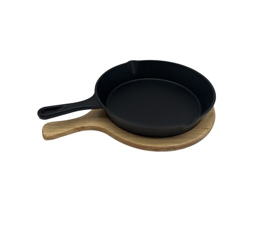 Cast iron pan with wooden stand MG-1943