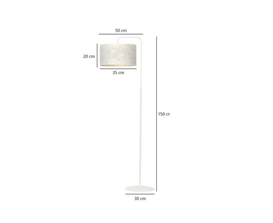 Торшер EMIBIG BRODDI LP1 E27 1x MAX 60W мрамор белый