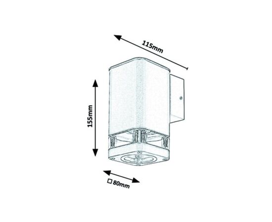 სანათი კედლის Rabalux Sintra 7955 IP44 GU10 1x MAX 25W