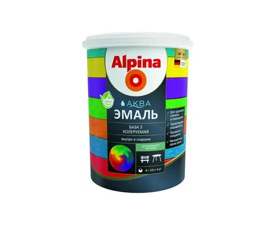 Эмаль акриловая Alpina АКВА шелковисто-матовая 0.85 Л