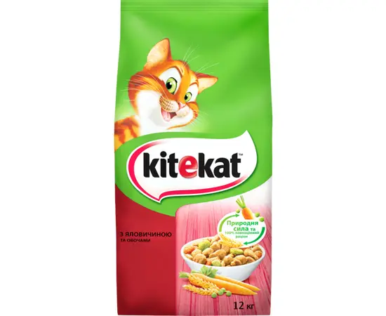 Корм для котов KiteKat говядина овощи 12 кг