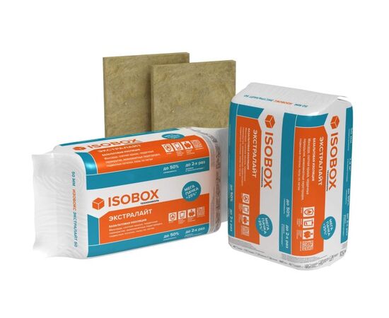 Каменная вата Technonicol Isobox Extralite 800x600x100 мм 3.84 м²