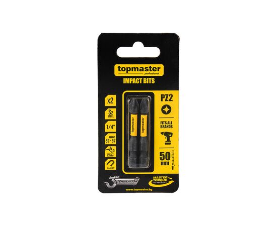 ბიტა დარტყმითი TOPMASTER 338731 PH2 50 მმ  2 ც