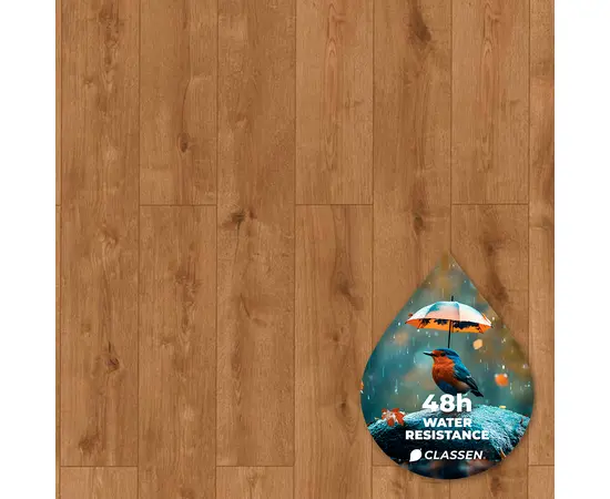 ლამინატი წყალმდგრადი Classen Story Aqua Protect მუხა Darwin 62430 1285x192x12 მმ AC4/32