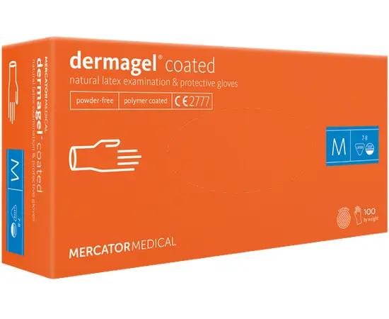 Latex glove dermagel coated - M