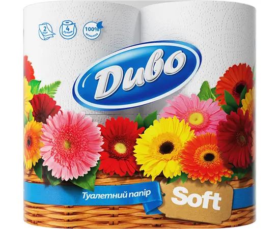 Two-layer toilet paper Divo Soft 4 pc