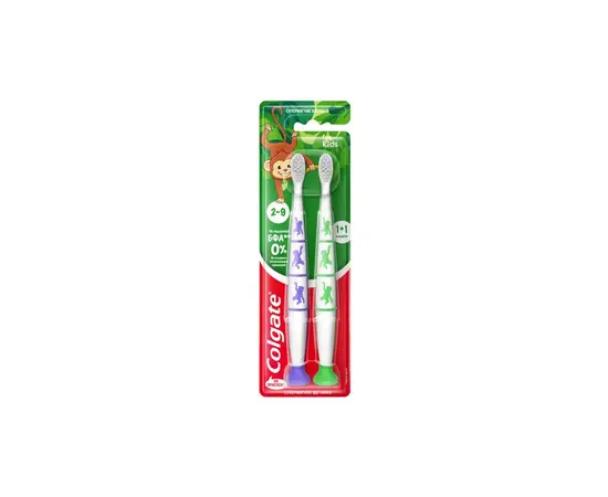 Зубная щетка для детей мягкая COLGATE Kids Monkey 1+1
