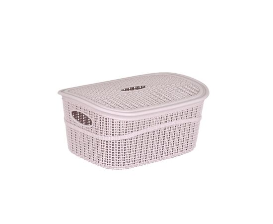 Plastic basket with lid with knitted ornamen Irak Plastik FLEXY SP-150 11 l