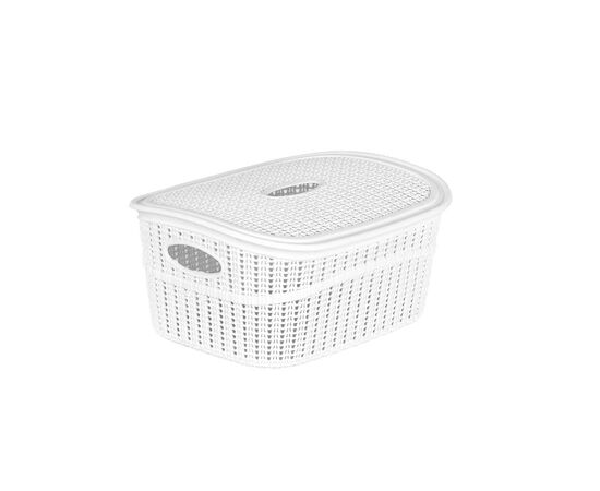 Plastic basket with lid with knitted ornamen Irak Plastik FLEXY SP-150 11 l
