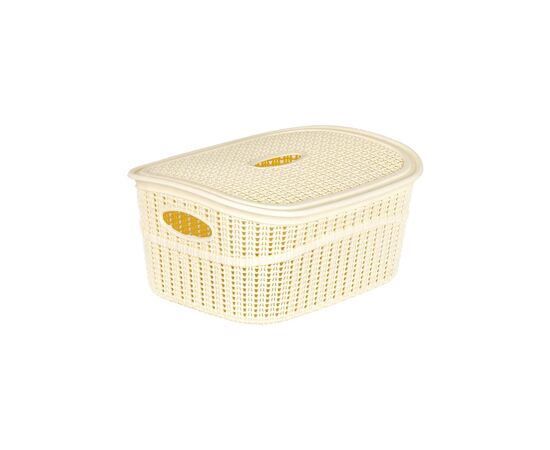 Plastic basket with lid with knitted ornamen Irak Plastik FLEXY SP-150 11 l