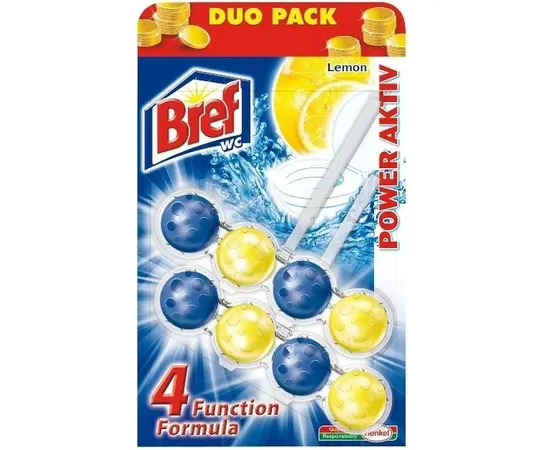 Toilet cleaning cubes Bref active power lemon 2x51g