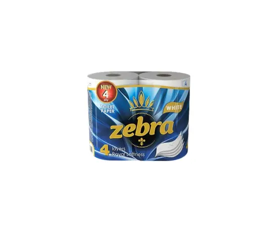 Toilet paper Zebra white 4 layer 4 pcs