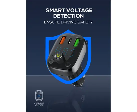 Зарядка LDNIO C704Q 30W FM Bluetooth 5.0 2 USB-A USB-C microSD TF