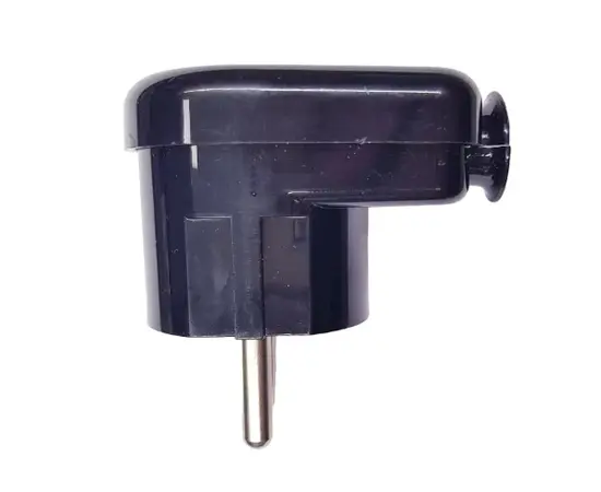 Plug Timex angled with backlight 16A 250V black Uni-Schuko